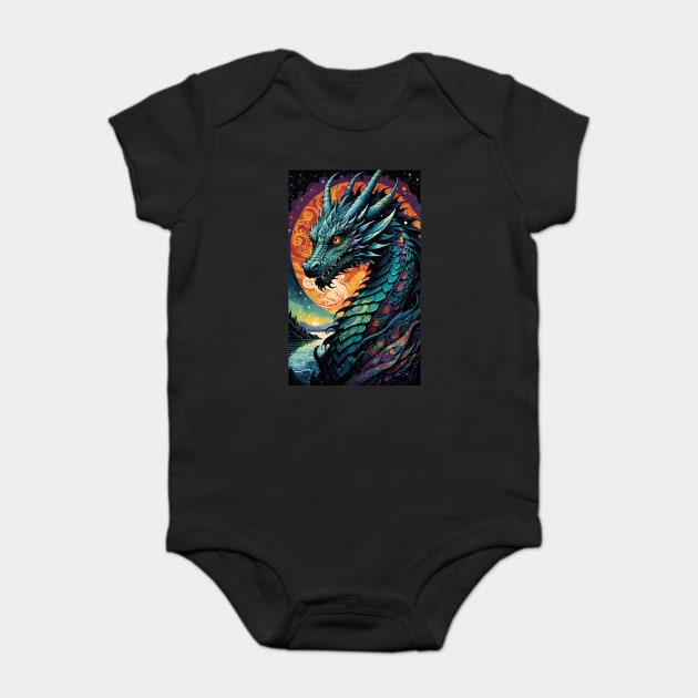 Psychedelic Dragon 2 Baby Bodysuit by Grave Digs